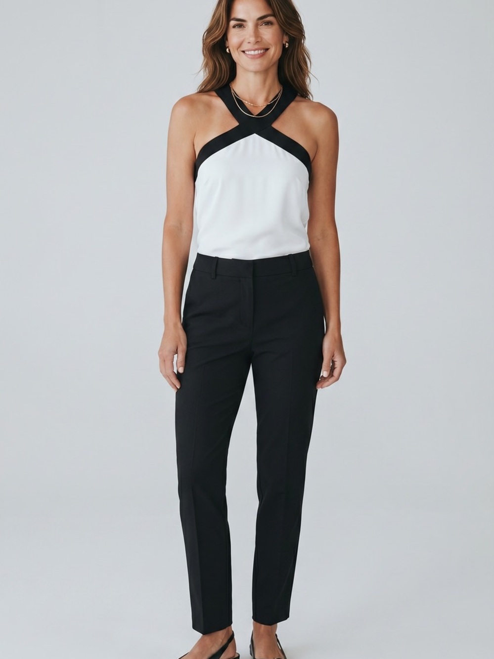 7 Dats Black & White Halter